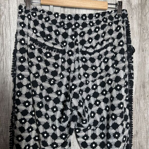 Anthropologie HEI HEI Pants Jogger Lace Detail Pockets Black White Size S - Picture 6 of 7